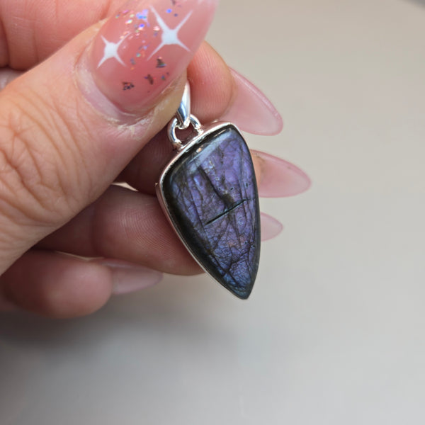 Purple Fire Labradorite Pendants