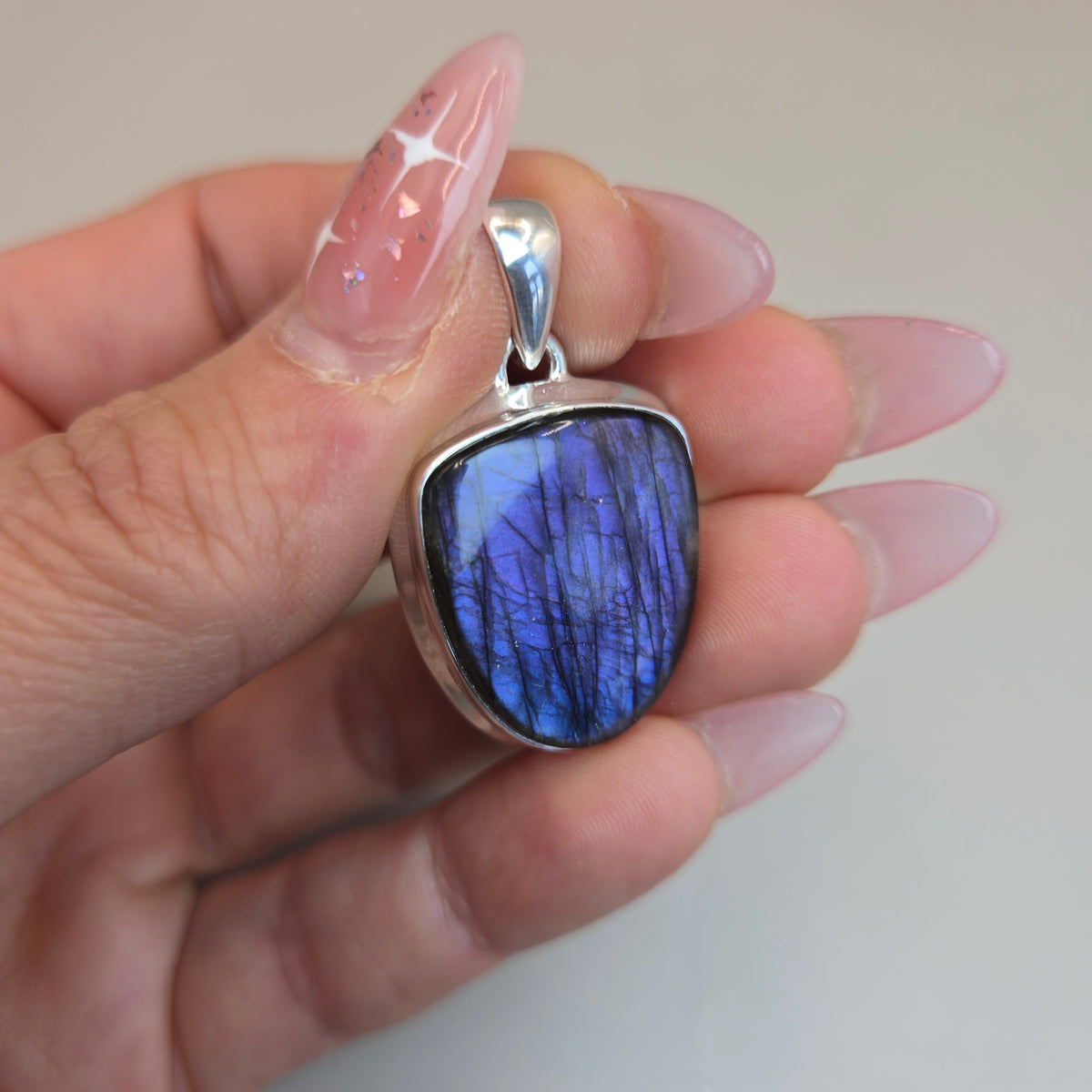 Purple Fire Labradorite Pendants
