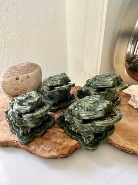 Green Jade Money Toads, Money Frog, Golden Toad, 3 Leg Toad, Lucky Toad - AZ Stone Co.